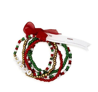 Spread the Cheer Stretch Bracelet Set, Two's Company, All Things Holiday, Bracelet, Christmas, Christmas Bracelet, Christmas Jewelry, Cupcakes & Cartwheels, Stocking Stuffer, Stocking Stuffer