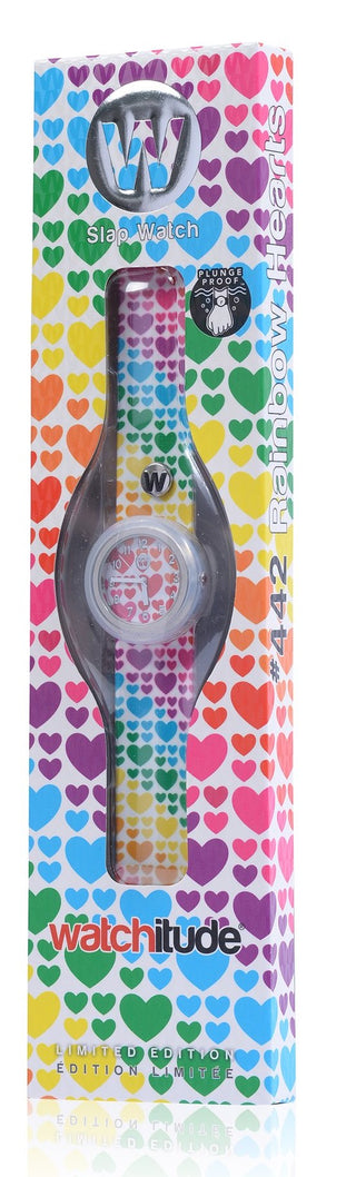 Watchitude Rainbow Heart Slap Watch, Watchitude, , Watch - Basically Bows & Bowties