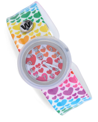 Watchitude Rainbow Heart Slap Watch, Watchitude, , Watch - Basically Bows & Bowties