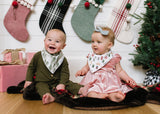 Copper Pearl Jolly Bandana Bib Set, Copper Pearl, All Things Holiday, Baby Shower, Baby Shower Gift, Bandana Bib Set, Bandana Bibs, Bandanna Bibs, Christmas Bib, Christmas in July, Copper Pea