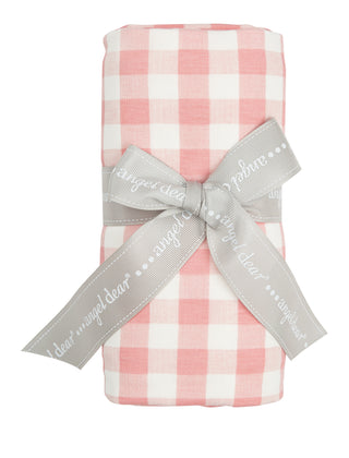 Angel Dear Pink Gingham Bamboo Swaddling Blanket, Angel Dear, angel Dear, Angel Dear Fall 2020, Angel Dear Pink Gingham, Angel Dear Pink Gingham Bamboo Swaddling Blanket, Angel dear Swaddle, 