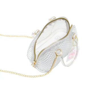Zomi Gems Jelly Bead Bowling Bag - Clear, Zomi Gems, Clear, Handbag, Jelly Bead Bowling Bag, Purse, Tiny Treats, Zomi Gems, Zomi Gems Handbag, Zomi Gems Purse, Handbags - Basically Bows & Bow