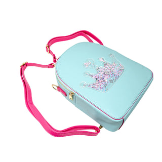Zomi Gems Confetti Glitter Backpack - Teal Crown, Zomi Gems, Backpack, Backpacks, Handbag, Purse, Teal Crown, Tiny Treats, Zomi Gems, Zomi Gems Confetti Glitter Backpack, Zomi Gems Handbag, Z