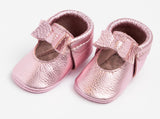 Freshly Picked Pink Frost Ballet Flat Bow Soft Sole Moccasins, Freshly Picked, cf-size-1-6-weeks-6-months, cf-type-moccasins, cf-vendor-freshly-picked, Freshly Picked, Freshly Picked Mary Jan