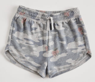 Z Supply Girls Mia Rose Camo Short - Heather Grey, Z Supply, Camo Rose Shorts, JAN23, Top, Tween Girl, tween girls, Tween Girls Clothing, Z Supply, Z Supply Girl Mia Rose Camo Short, Z Supply