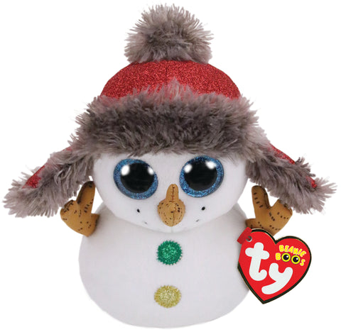 Ty Buttons the Snowman Beanie Boo - Small, Ty Inc, All Things Holiday, Beanie, Beanie Boo, Beanie boo snowman, Benaie Boo Snowman, Buttons the Snowman, Buttons the Snowman Beanie Boo, Buttons