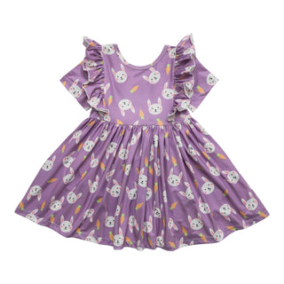 Mila & Rose Hopping Around S/S Ruffle Twirl Dress, Mila & Rose, Bunny, Bunny Dress, CM22, Dress, Easter, Easter Bunny, Easter Dress, Hopping around, Mila & Rose, Mila & Rose Bunny, Mila & Ros
