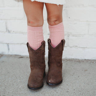 Little Stocking Co Knee High Socks - Blush, Little Stocking Co, Cable Knit Knee High, Cable Knit Knee High Socks, cf-size-7-10y, cf-type-knee-high-socks, cf-vendor-little-stocking-co, Knee Hi