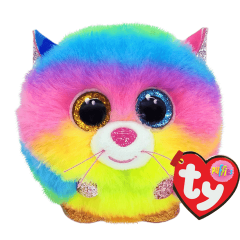 Gizmo the Rainbow Cat Puffie, Ty Inc, Beanie Ball, Gizmo the Rainbow Cat Puffie, Puffie, Puffy, Stuffed Animal, Ty, Ty Beanie Ball, Ty Gizmo the Rainbow Cat Puffie, Ty Inc, Ty Inc Gizmo the R