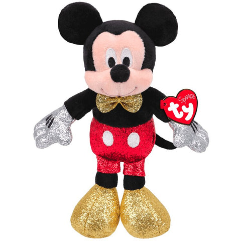 Ty Red Sparkle Mickey Mouse Plush Doll - Small, Ty Inc, cf-type-stuffed-animal, cf-vendor-ty-inc, Disney Mickey Mouse, Mickey, Mickey Mouse, Plush Doll, Ty, Ty Disney, Ty Mickey Mouse, Ty Stu