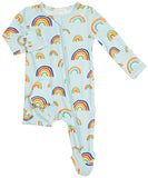 Angel Dear Blue Rainbows Bamboo Footie with Zipper, Angel Dear, angel Dear, Angel Dear Bamboo Footie, Angel Dear Blue Multi Rainbows, Angel Dear Blue Multi Rainbows Bamboo Footie with Zipper,