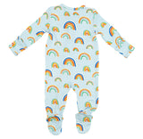 Angel Dear Blue Rainbows Bamboo Footie with Zipper, Angel Dear, angel Dear, Angel Dear Bamboo Footie, Angel Dear Blue Multi Rainbows, Angel Dear Blue Multi Rainbows Bamboo Footie with Zipper,