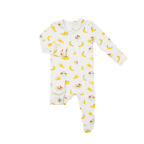 Angel Dear Banana Split Footie with Zipper, Angel Dear, angel Dear, Angel Dear Bamboo Footie, Angel Dear Banana Split, Angel Dear Fall 2021, Angel Dear Footie with Zipper, Bamboo Footie, CM22