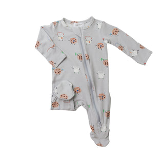 Angel Dear Cookies & Milk Grey Footie with Zipper, Angel Dear, angel Dear, Angel Dear Bamboo Footie, Angel Dear Cookies & Milk, Angel Dear Cookies & Milk Grey, Angel Dear Fall 2021, Angel Dea