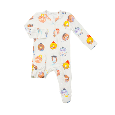 Angel Dear 80's Donuts Footie with Zipper, Angel Dear, angel Dear, Angel Dear 80's Donuts, Angel Dear Bamboo Footie, Angel Dear Fall 2021, Angel Dear Footie with Zipper, Bamboo Footie, CM22, 