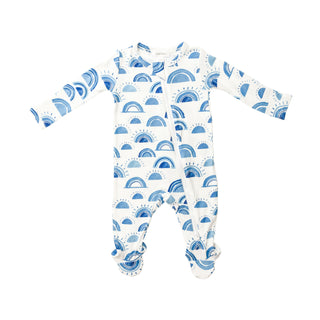 Angel Dear Rise & Shine Blue Footie with Zipper, Angel Dear, angel Dear, Angel Dear Bamboo Footie, Angel Dear Fall 2021, Angel Dear Footie with Zipper, Angel Dear Rise & Shine, Angel Dear Ris