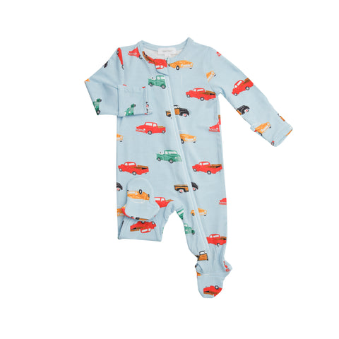 Angel Dear Vintage Truck Footie with Zipper, Angel Dear, angel Dear, Angel Dear Bamboo Footie, Angel Dear Fall 2021, Angel Dear Footie with Zipper, Angel Dear Vintage Truck, Bamboo Footie, CM