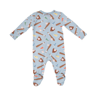 Angel Dear Baseball 2 Way Zipper Footie, Angel Dear, angel Dear, Angel Dear Bamboo Footie, Angel Dear Footie with Zipper, Angel Dear SS23, Bamboo Footie, Baseball, Baseball Baby, Footie with 