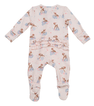 Angel Dear Woodland Deer Ruffle Back Footie with Zipper, Angel Dear, angel Dear, Angel dear Footie, Angel Dear Woodland Deer, Angel Dear Woodland Deer Ruffle Back Footie with Zipper, Angel De