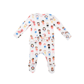 Angel Dear Baby Feminist Zipper Footie, Angel Dear, angel Dear, Angel Dear Baby Feminist, Angel Dear Fall 2021, Angel dear Footie, Angel Dear Zipper Footie, CM22, Fooite, Footie, Footie with 