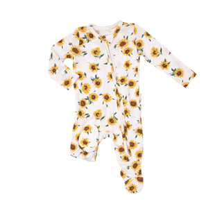 Angel Dear Sunflower Ditsy Ruffle Back 2 Way Zipper Footie, Angel Dear, angel Dear, Angel dear Footie, Angel Dear Ruffle Back 2 Way Zipper Footie, Angel Dear Ruffle Footie, Angel Dear SS23, A