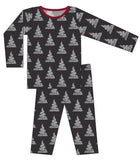 KicKee Pants Midnight Foil Tree All Over L/S Pajama Set, KicKee Pants, All Things Holiday, Christmas, Christmas Pajamas, CM22, Els PW 8258, End of Year, End of Year Sale, Holiday Pajama, Holi