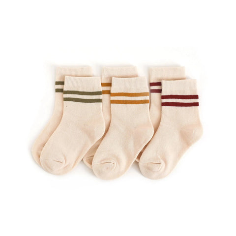 Little Stocking Co Midi Sock Set (3 Pair) - Vanilla Striped, Little Stocking Co, cf-size-1-5-3y, cf-size-6-18-months, cf-type-baby-&-toddler-socks-&-tights, cf-vendor-little-stocking-co, Litt