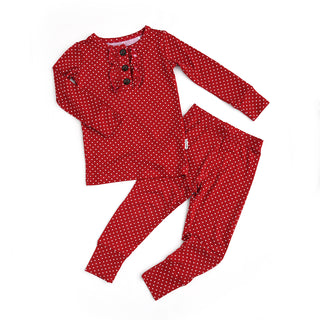 Gigi and Max Ivy Ruffle 2pc Pajama Set, Gigi and Max, 2pc Pajama Set, All Things Holiday, Bamboo Pajama, Christmas, Christmas Pajama, Christmas Pajamas, Gigi & Max, Gigi & Max Christmas, Gigi