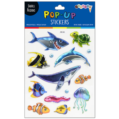 Iscream Shark Pop-Up Stickers, Iscream, EB Boys, Iscream, Iscream Shark, Iscream Shark Pop-Up Stickers, Iscream Sharks, iscream stickers, iscream-shop, journal accessory, journal stickers, Sh
