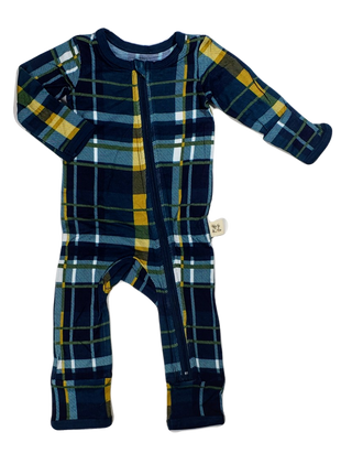 Kozi & Co Hunter & Gold Plaid Coverall with Zipper, Kozi & co, All Things Holiday, Christmas Coverall, CM22, Coverall with Zipper, Cyber Monday, Els PW 8258, End of Year, End of Year Sale, Hu