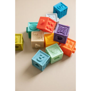 Three Hearts Building Block Teether & Bath Toy Set - Primary, Three Hearts, Bath, Bath Toy, Building Block Teether & Bath Toy Set, Stocking Stuffer, Stocking Stuffers, Teether, Teething, Teet
