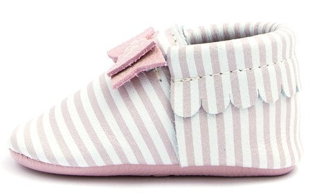 Freshly Picked Pink Candy Stripe Bow Moccasins, Freshly Picked, Black Friday, Bow Moc, Bow Moccasins, Cyber Monday, Els PW 8258, End of Year, End of Year Sale, Freshly Picked, Freshly Picked 