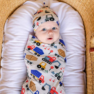 Little Sleepies Construction Bamboo Swaddle & Hat Set, Little Sleepies, CM22, Little Sleepies, Little Sleepies Bamboo, Little Sleepies Construction, Little Sleepies Construction Bamboo Swaddl