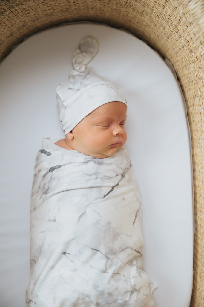 Copper Pearl Marble Knit Swaddle Blanket Basically Bows & Bowties