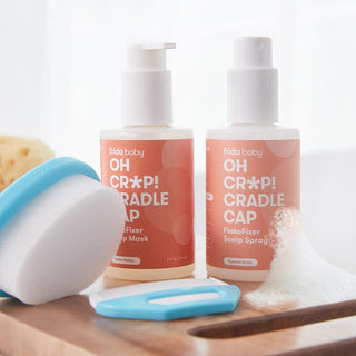 Frida Baby Oh Cr*p! Cradle Cap Flake Fixer Scalp Spray + Scalp Mask Duo, Frida, cf-type-bath-&-body, cf-vendor-frida, Cradle Cap, Frida, Frida Baby, Frida Baby Oh Cr*p! Cradle Cap Flake Fixer