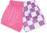 Iscream Checkered Smiles Plush Shorts, Iscream, Fleece Shorts, Gifts for Tween, Girls Sleep Shorts, iscream, Iscream Checkered Smiles, Iscream Checkered Smiles Plush Shorts, Iscream Plush Sho