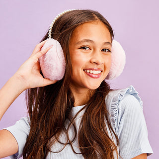 Iscream Pink Pearl Earmuffs, Iscream, All Things Holiday, Ear Muffs, Iscream, Iscream Earmuffs, iscream-shop, Pink Pearl Earmuffs, Earmuffs - Basically Bows & Bowties