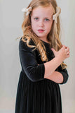 Mila & Rose Black Velvet Twirl Dress, Mila & Rose, All Things Holiday, Black Velvet, Black Velvet Twirl Dress, Christmas Dress, Mila & Rose, Mila & Rose Black Velvet, Mila & Rose Twirl Dress,