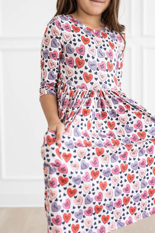 Mila & Rose Heartbreaker 3/4 Sleeve Pocket Twirl Dress, Mila & Rose, cf-size-2t, cf-size-3t, cf-size-4t, cf-type-dress, cf-vendor-mila-&-rose, Heartbreaker, Mila & Rose, Mila & Rose 3/4 Sleev