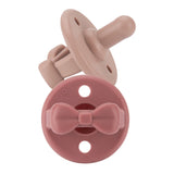 Itzy Ritzy Sweetie Soother 2 Pack - Bows: Clay & Rosewood, Itzy Ritzy, Bow Pacifier, Cyber Monday, Els PW 8258, End of Year, End of Year Sale, Itzy Ritzy, Itzy Ritzy Bows, Itzy Ritzy Pacifier