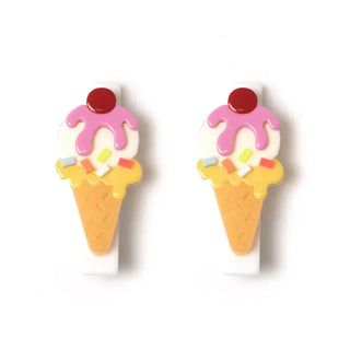 Lilies & Roses Ice Cream Sundae Pink / Yellow Alligator Clip Set, Lilies & Roses, Clip Set, Clippie, Clippie Set, Hair Clips, ice cream, ice cream cone, Lilies & Roses, Lilies & Roses Clip Se
