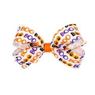 Mini Halloween Print Grosgrain Hair Bow on Clippie - 9 Styles, Wee Ones, Alligator Clip, Alligator Clip Hair Bow, Clippie, Clippie Hair Bow, Hair Bow, Hair Bow on Clippie, Hair Bows, Hallowee