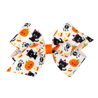 Mini Halloween Print Grosgrain Hair Bow on Clippie - 9 Styles, Wee Ones, Alligator Clip, Alligator Clip Hair Bow, Clippie, Clippie Hair Bow, Hair Bow, Hair Bow on Clippie, Hair Bows, Hallowee