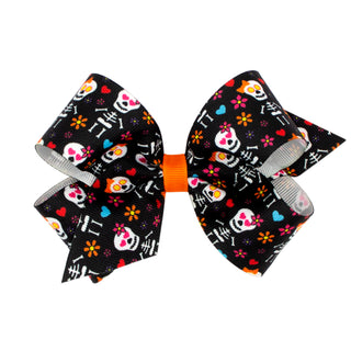 Mini Halloween Print Grosgrain Hair Bow on Clippie - 9 Styles, Wee Ones, Alligator Clip, Alligator Clip Hair Bow, Clippie, Clippie Hair Bow, Hair Bow, Hair Bow on Clippie, Hair Bows, Hallowee