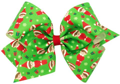 Large Elf Hair Bow on Clippie, Wee Ones, All Things Holiday, Alligator Clip, Alligator Clip Hair Bow, Christmas Hair Bow, Clippie, Clippie Hair Bow, Elf, Hair Bow, Hair Bow on Clippie, Hair B