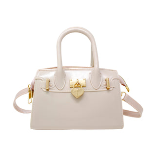 Zomi Gems Jelly Heart Locket Satchel Bag - Cream, Zomi Gems, CM22, Handbag, Purse, Tiny Treats, Zomi Gems, Zomi Gems  Cream, Zomi Gems Handbag, Zomi Gems Jelly Heart Locket Satchel Bag, Zomi 