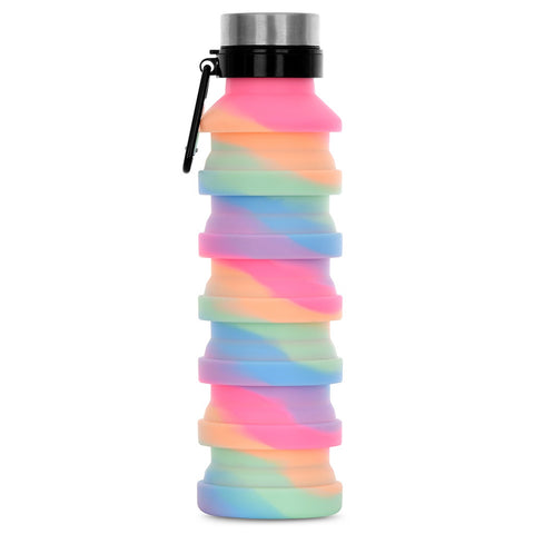 Iscream Happy Stripe Collapsible Water Bottle, Iscream, Camp, Collapsible Water Bottle, Happy Stripe, Iscream, Iscream Collapsible Water Bottle, Iscream Happy Stripe, Iscream Silicone Collaps