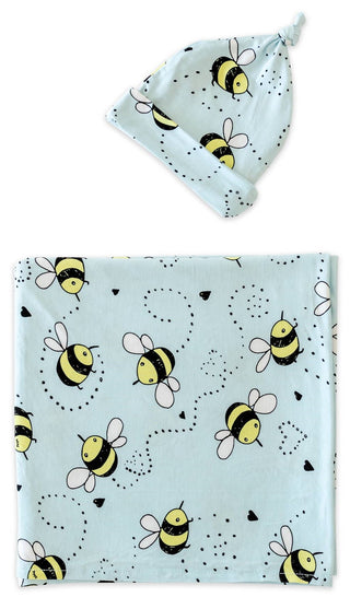 Little Sleepies Bees Bamboo Swaddle & Hat Set, Little Sleepies, CM22, Little Sleepies, Little Sleepies Bamboo, Little Sleepies Bees, Little Sleepies Bees Bamboo Swaddle & Hat Set, Little Slee