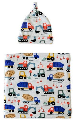 Little Sleepies Construction Bamboo Swaddle & Hat Set, Little Sleepies, CM22, Little Sleepies, Little Sleepies Bamboo, Little Sleepies Construction, Little Sleepies Construction Bamboo Swaddl