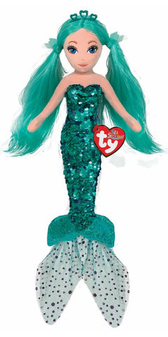 Ty Small Reversible Sequin Mermaid - Azure, Ty Inc, cf-type-stuffed-animal, cf-vendor-ty-inc, Flip Sequin Ty, Flippable Sequin, Flippable Sequin Mermaid, Mermaid, Mermaid Ty, Reversible Sequi
